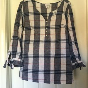 Liz Claiborne plaid blouse